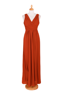 CH8827 Abendkleid Terracotta