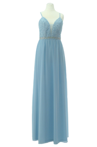 CH9176 Abendkleid Eisblau