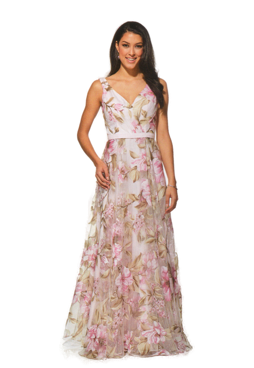 LF3423 Abendkleid Rosa Floral